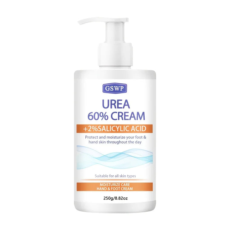GSWP 60% Urea Moisturising Hand and Foot Cream, Containing Salicylic Acid, Protects and Nourishes Hands and Feet. 250g/500g