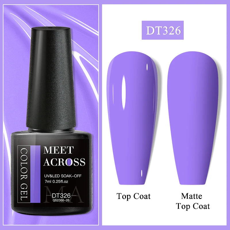 MEET ACROSS 7ml 36Colors Glitter Thermal Gel Nail Polish 3 Colors Changing Soak Off Gel Winter Semi Permanant Nail Art Varnish