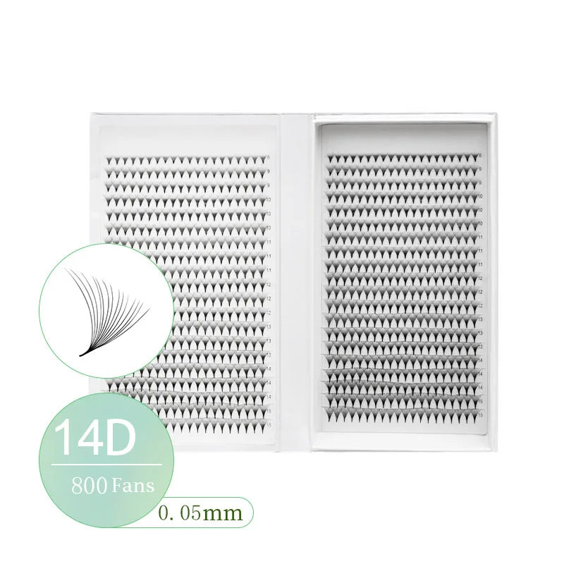 800/1600 Fans Premade Volume Lashes Fan Individual Sharp Pointy Base Premade Russian Volume Fans Eyelash Extension Makeup Tools