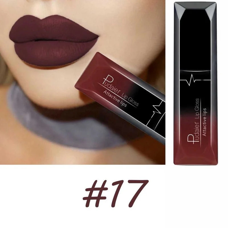Velvet Matte Liquid Lipstick Waterproof 17 Long Lasting Colors Non Stick Cup Kissproof Smooth Soft Lip Tint for Girls