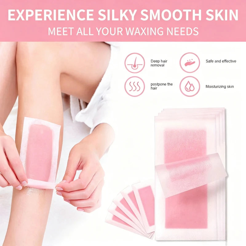 Painless Fast Hair Removal Wax Strips Waxing Wipe Sticker Professional Facial Body Leg Lip Hairs Remove Wax Paper Women Men Use