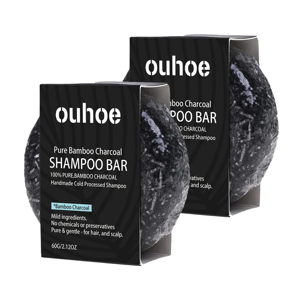 Bamboo Charcoal Shampoo Soap Deep Clean The Scalp Create Dark And Thick Hair Improve Dryness Hair Nourish Charcoal Shampoo Soap