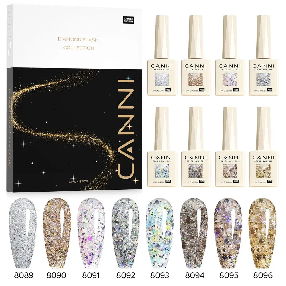 CANNI HEMA FREE TPO FREE 9ml Glitter Silver Cat Magnetic Gel Nail Polish Galaxy Diamond Full Coverage Pigmented Gel for Nail