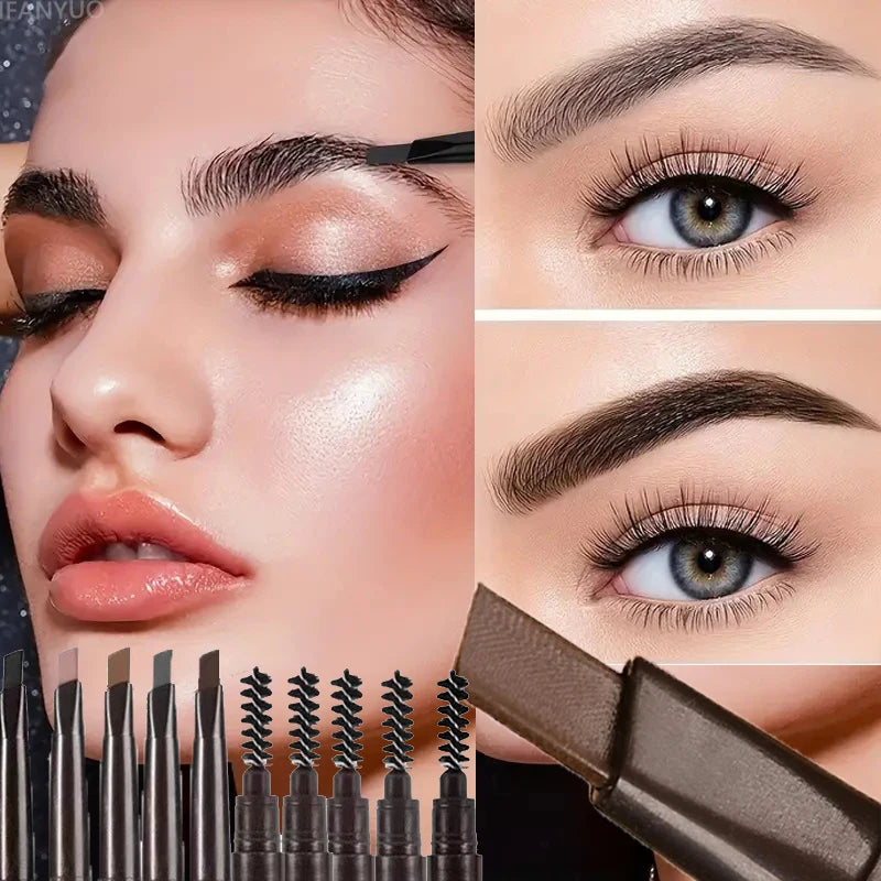 Double-headed Eyebrow Pencil Extremely Fine Waterproof Eyebrow Enhancers Long Lasting Brow Cosmetics Professional Brow Makeup