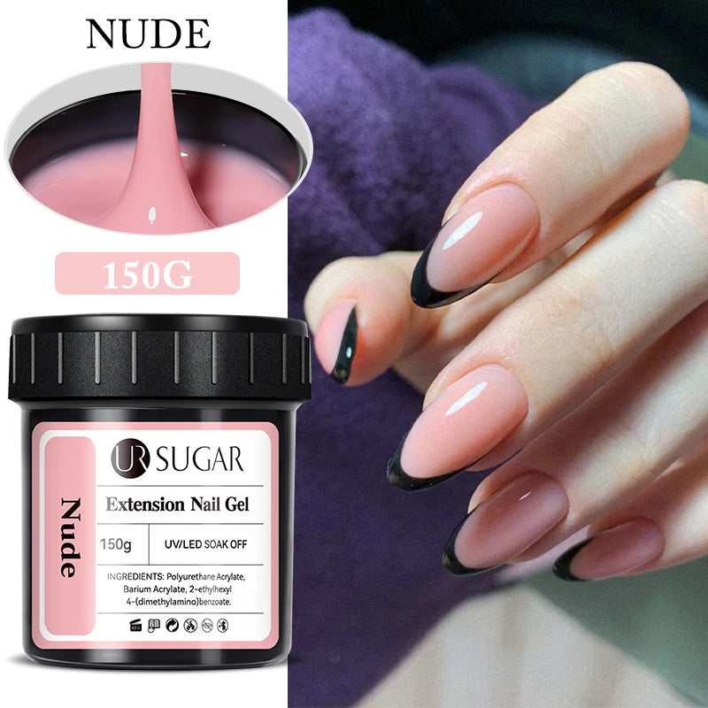 UR SUGAR 150g Building Nail Gel 18 Colors Nail Extension Gel Kit Nude Pink Clear Hard Constructed Gel Nail Strengthener Manicure