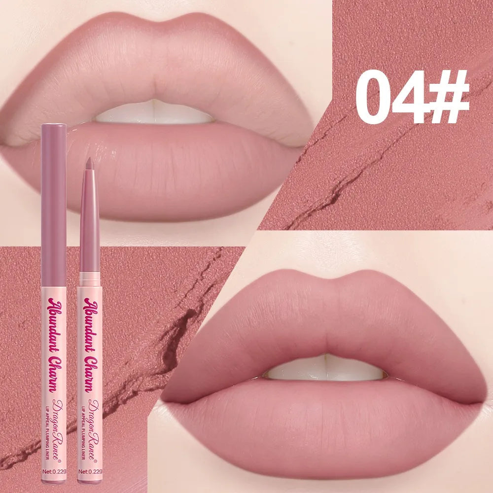 Long-Lasting Waterproof Matte Nude Lip Liner Lisptick Pen High Pigmentation Retractable Smooth Application Makeup Cosmetics