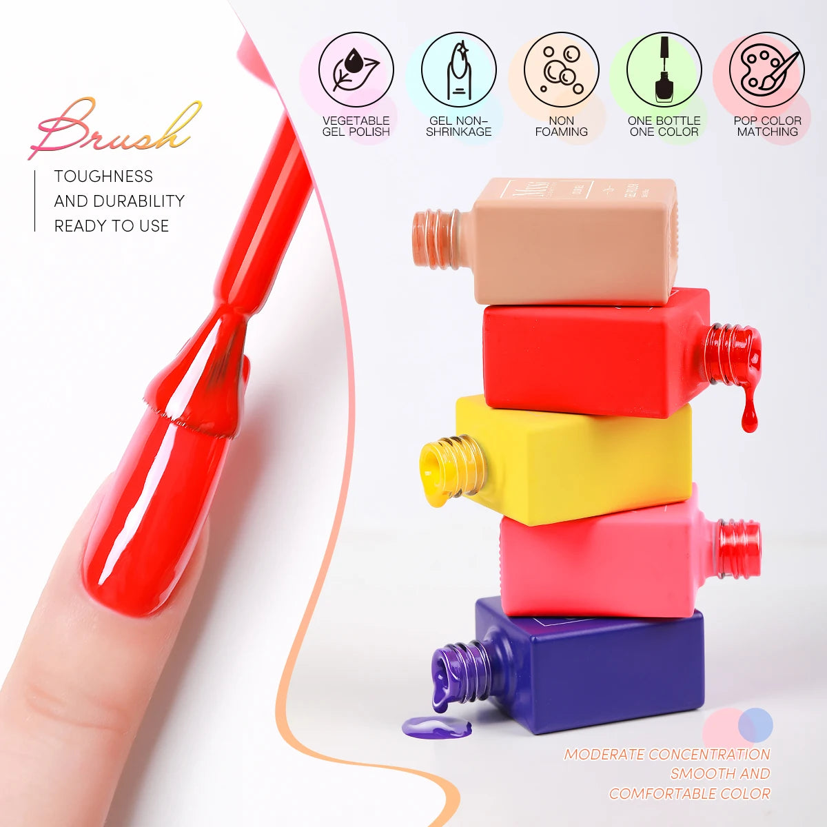 15ml French Gel Nail Polish 60 Colors Nail Supplies Vernis Semi Permanent Nail Art Manicure Soak Off LED UV Gel Nail Varnishes