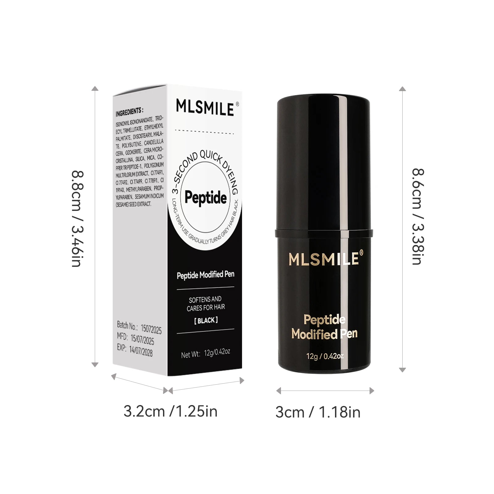 MLSMILE Multifunction Peptide Hair Dyeing Stick Hair Care And Repair No Objectional Odor Hair Color Cream 2025 New