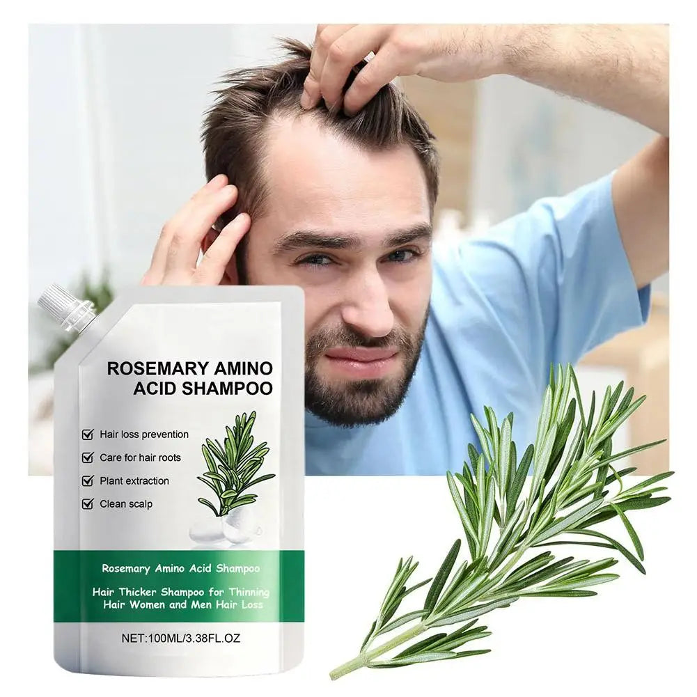 Organic Rosemary Hair Growth Shampoo Thickening Hydrolyzed Keratin Dry Frizzy Damaged Repair Moisturizing Scalp Cleaning Shampoo
