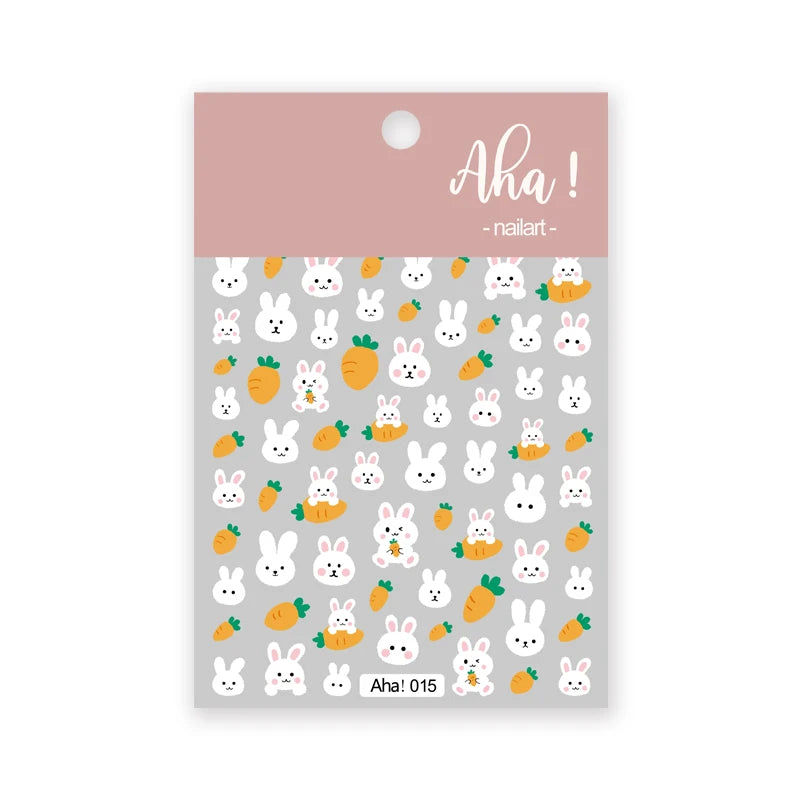 1pc Cute White Cloud Nail Stickers Ultra Thin Nail Art Stickers Self Adhesive Decals Star Moon/Flower/Clouds Kawaii Nail Decals