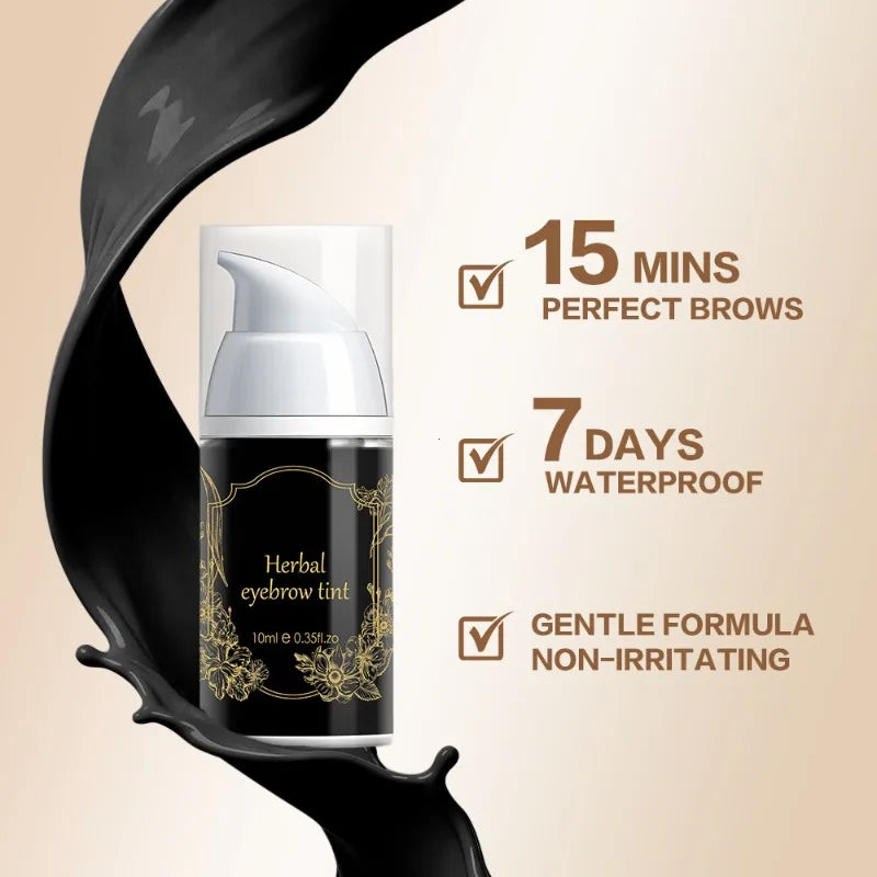 Waterproof Henna Brow Tint Kit Professional Salon Formula Long-Lasting Natural Eyebrow Dye Black&Brown Easy to Use at Home