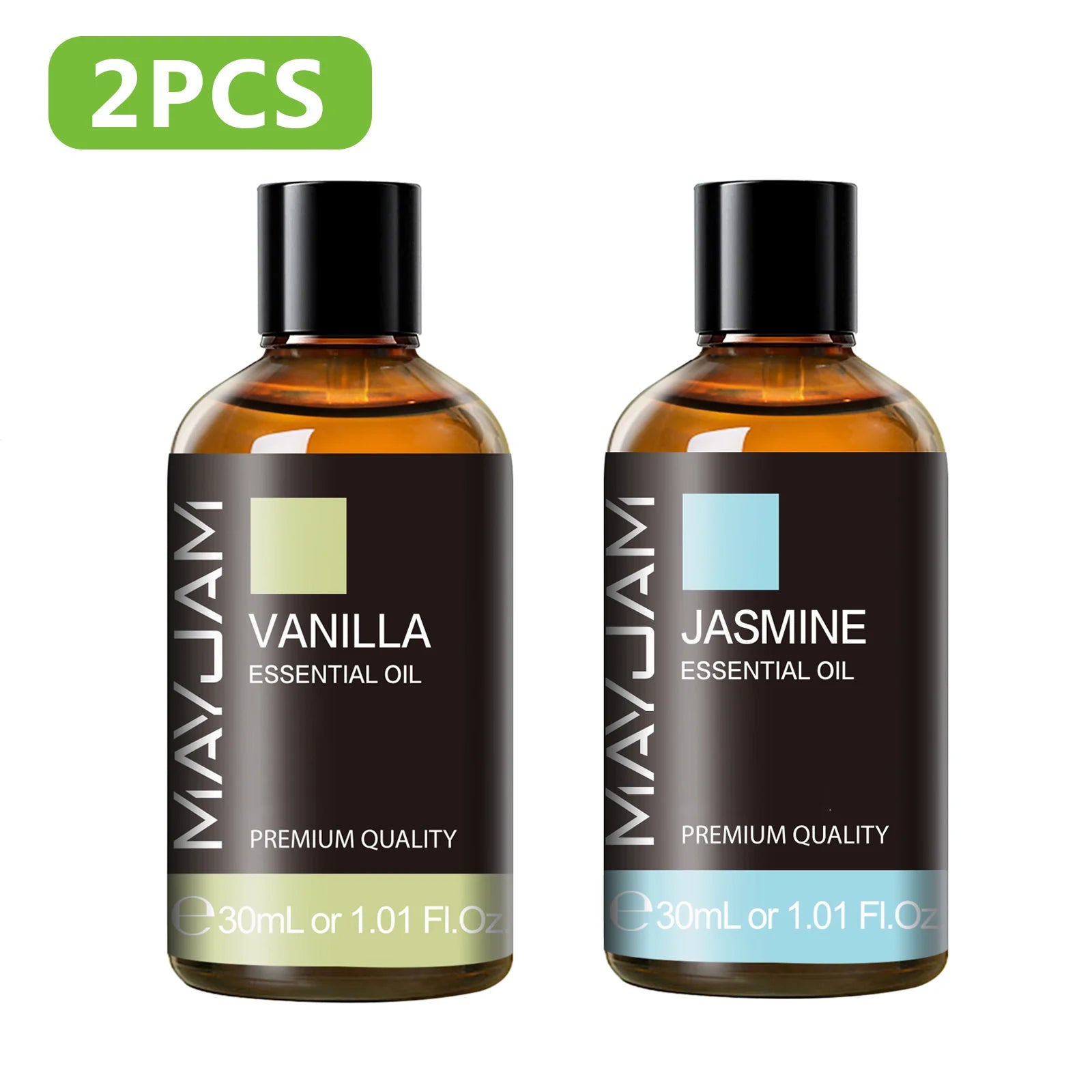 MAYJAM 2 Bottles Essential Oils 30ml Lavender Bergamot Vanilla Peppermint Scents for Diffuser Aromatherapy Candles Soap Making