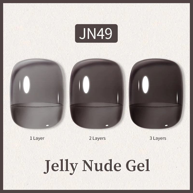BORN PRETTY 10ml Glitter Pink Nude Jelly Nail Gel Polish Varnis Semi-permanent Sheer Translucent UV LED Soak Off Gel Polish