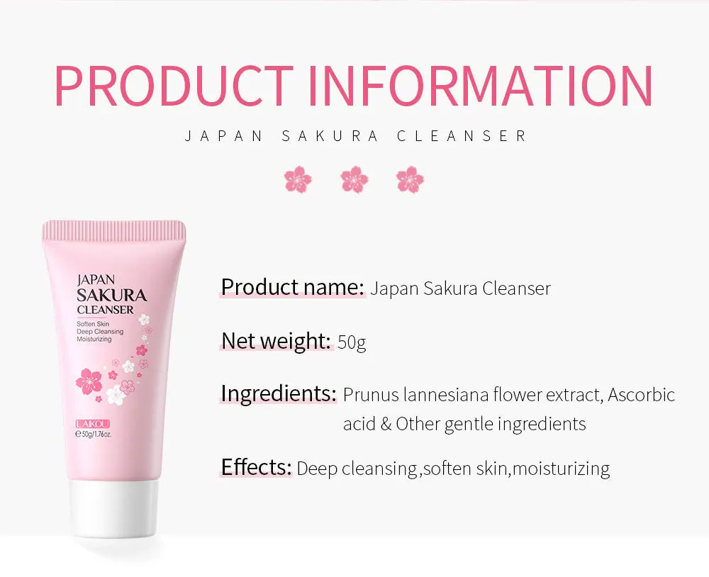 LAIKOU Facial Foaming Face Cleanser Facial Scrub Cleansing Acne Oil Control Blackhead Remover Shrink Pores Skin Care 50g