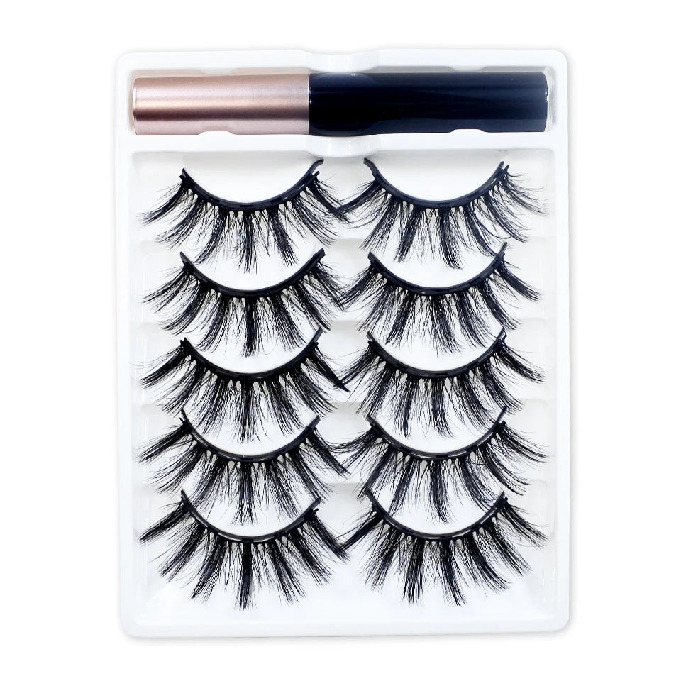 1/5 Pairs Magnetic Eyelashes Makeup False Lashes Bulk Items Wholesale Natural Magnetic Lashes Eyeliner Set