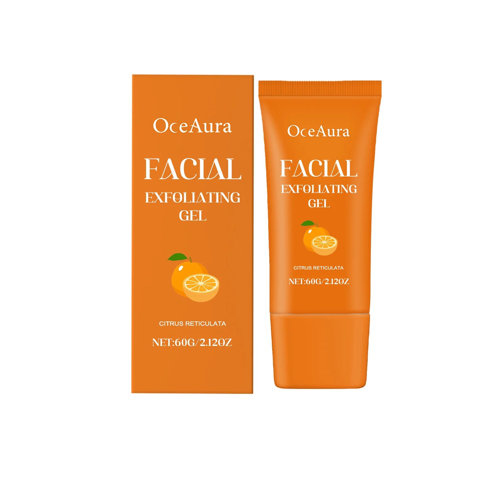 Orange Exfoliating Gel Brighten Facial Exfoliant Lighten Dark Skin Spots Acne Blackhead Remover Oil Control Smooth Face Cleanser