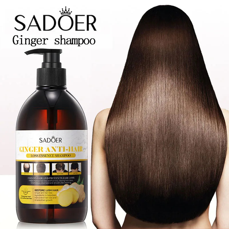500ml Ginger Anti-Hair Loss Shampoo Long-lasting Fragrances Shampoo Deeply Moisturizing Smooth Set With Comb Gift
