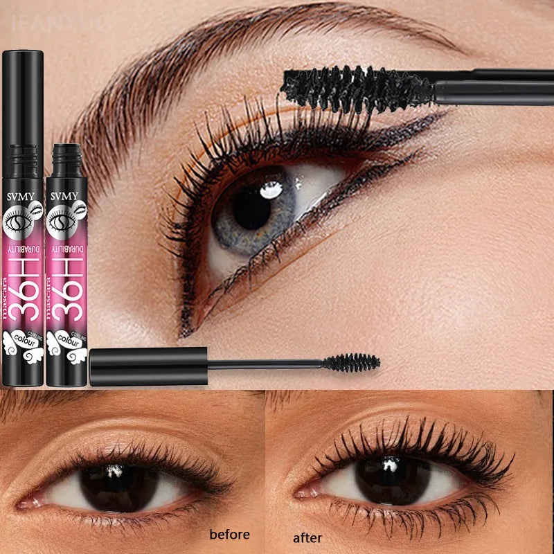 Fiber Mascara Black Thick Curly Lasting Waterproof Sweat-proof Lengthening Mascara Volumizing Natural Eye Lashe Extension Makeup
