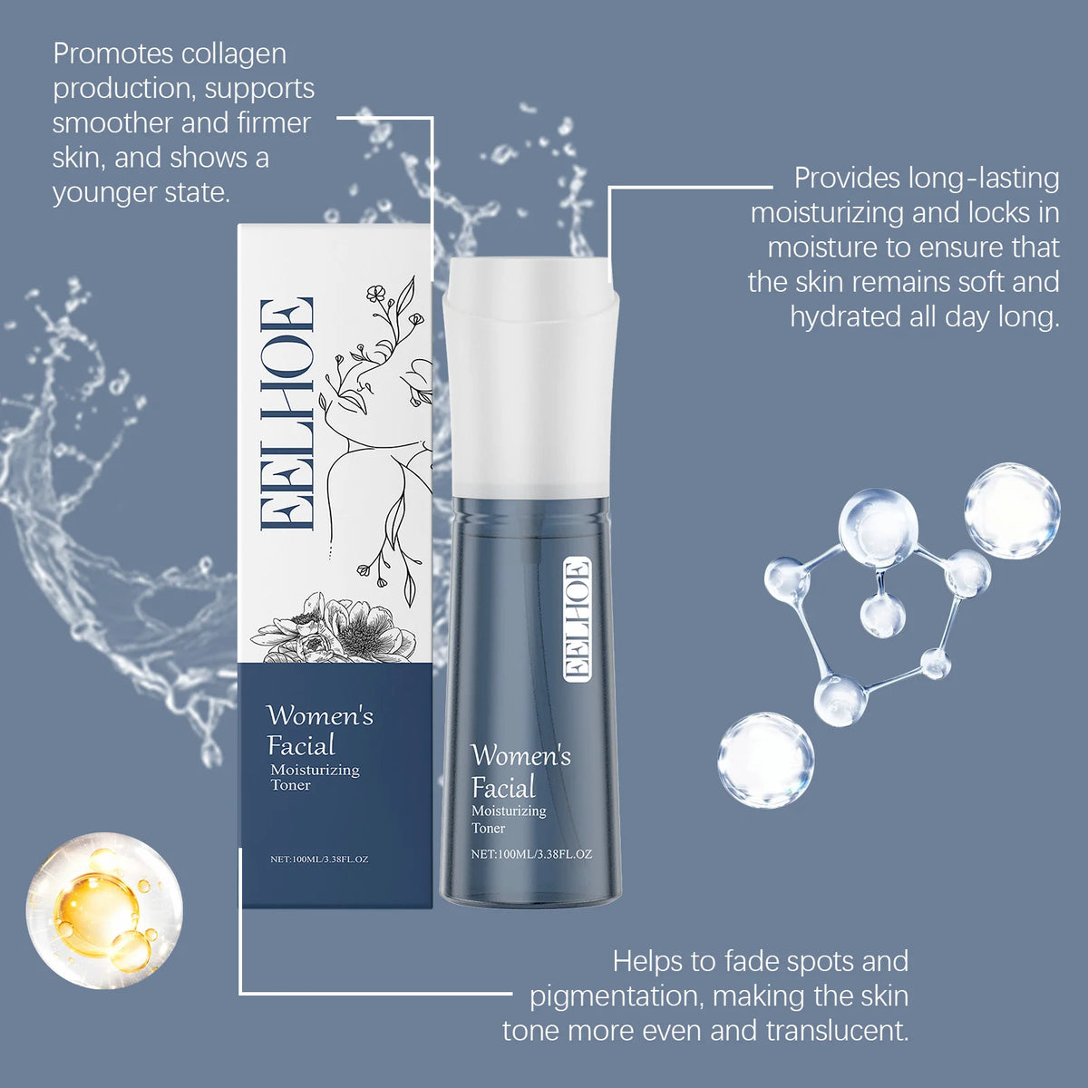 Nicotinamide Toner Brightening Antioxidant Firming Skin Improve Facial Skin Condition Hyaluronic Acid Moisturizing Facial Toner
