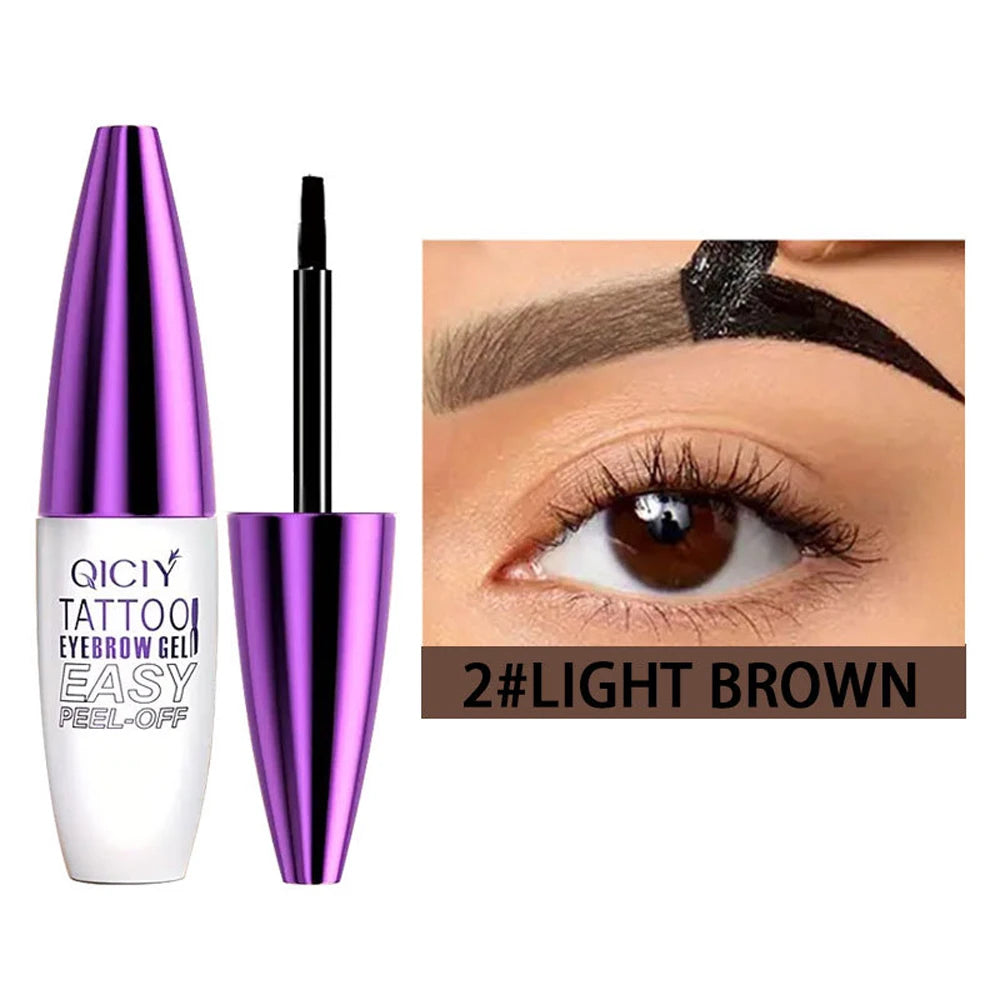 Waterproof Peel-off Eyebrow Tint Gel Black Long Lasting Film Forming Eyebrow Dye Cream Natural Eyebrow Makeup Semi-permanent