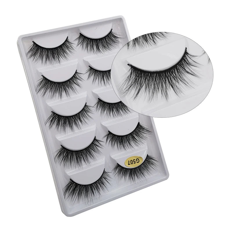 3/5 Pairs Fluffy Mink Eyelashes Thick 3d Lashes False Eyelashes Dramatic Wispy Flared Eyelash Makeup Eyelash Extension G600