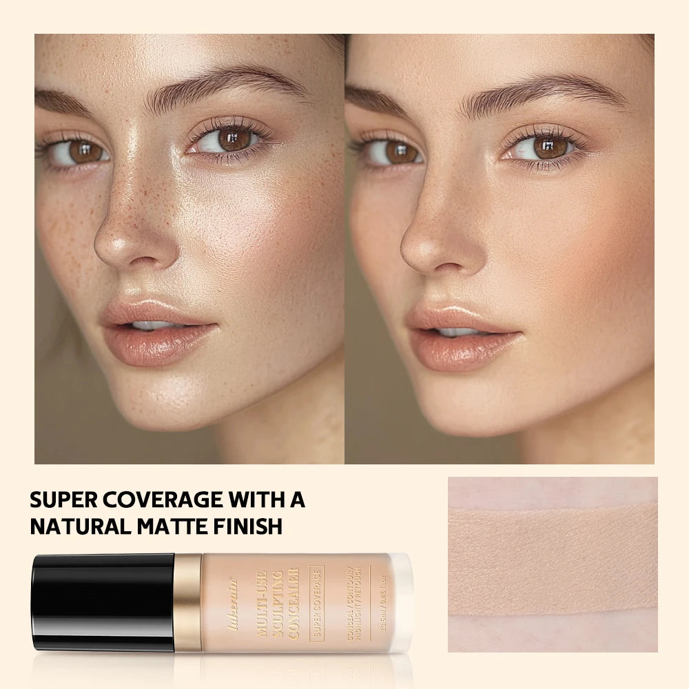 Foundation Coverage Concealer Multi-Use Cream Oil Free Long Lasting Hydrating Cover Contour Highlight and Retouch Face Makeup