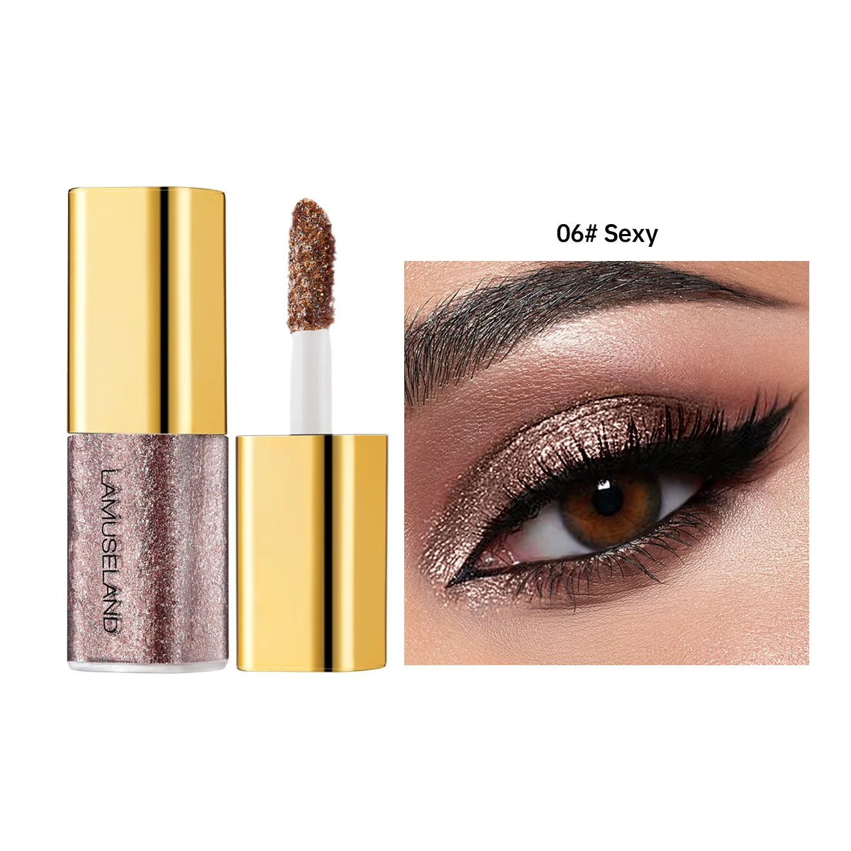 Pearly Liquid Eyeshadow Makeup Waterproof Shimmer Glitter Eye Shadow Highlighter Lasting Eye Tint for Daily Natural Smokey Look