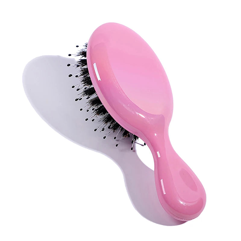 New Natural Boar Bristle Oval Hair Brush Comb Head Scalp Massage Comb Portable Horsehair Comb Fashion Styling Tool