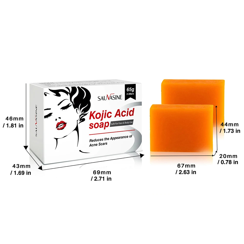 4/2Pcs Natural Soap Bar with Kojic Acid Handmade Brightening Soap for Fades Dark Spots Evens Skin Tone Gentle Cleansing Bath Bar