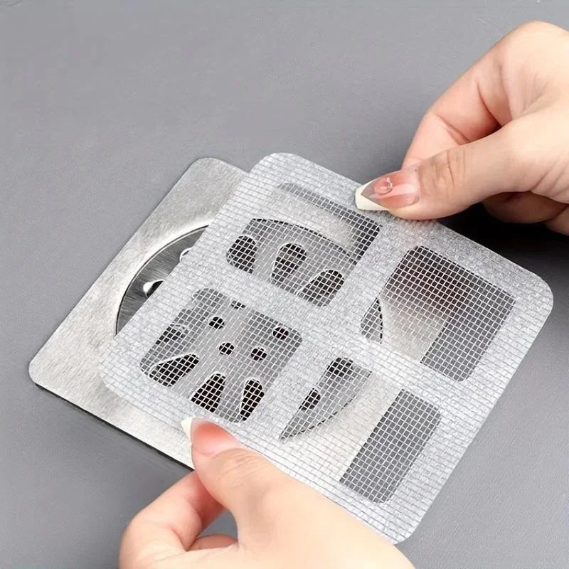 50pcs Disposable Shower Drain Hair Catcher Mesh Shower Drain Covers Floor Sink Strainer Filter Hair Stopper For Bathroom
