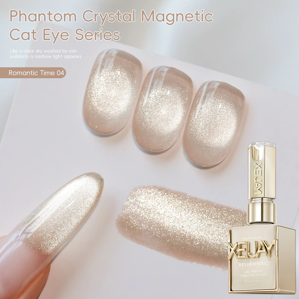 1pc Cat Eye Nail Polish Gel Set 2025 New Style Blue Pink Cat Eye Nail Art Suitable for Women's Nail Salon