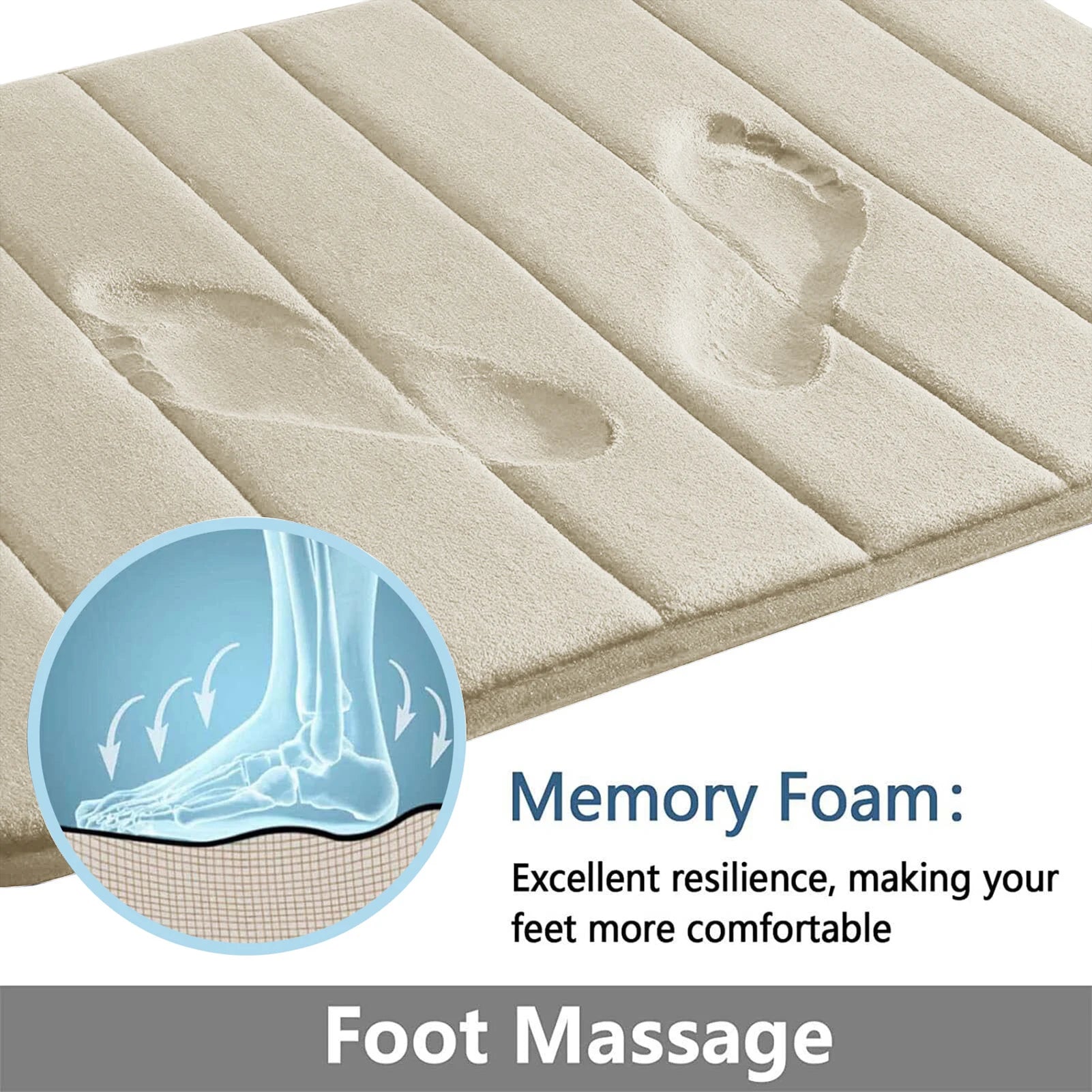 Super Absorbent Bath Mat Memory Foam Carpet Non-slip Bathroom Rug Bathtub Side Floor Rugs Shower Room Doormat Toilet Footpad