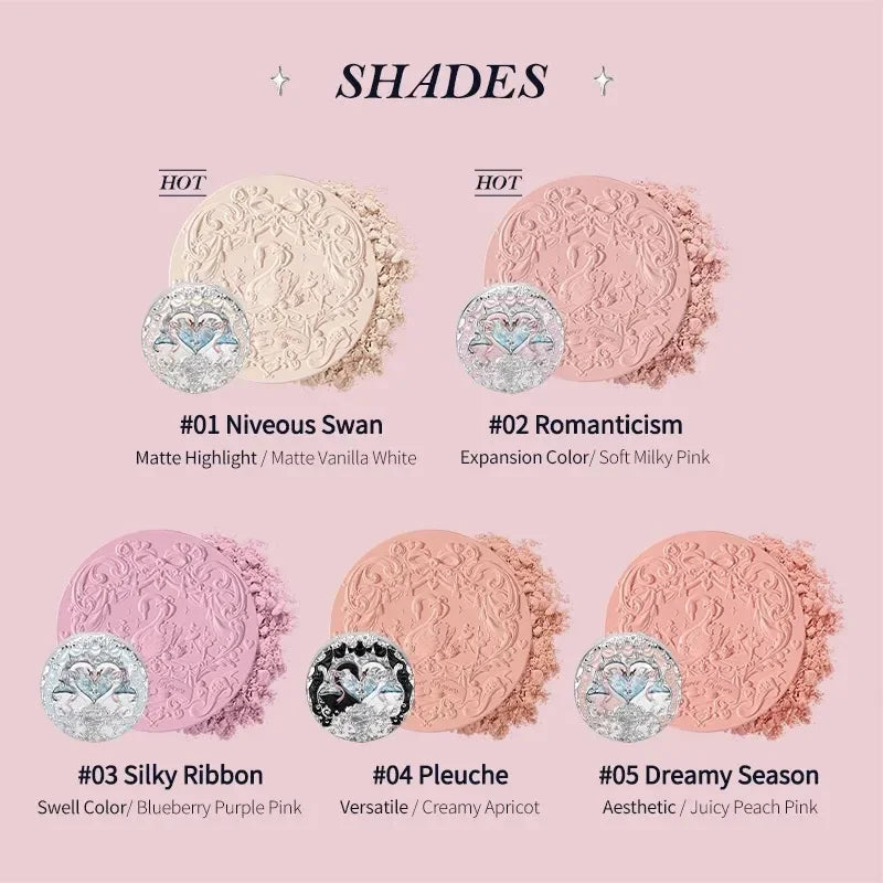 Makeup Flower Knows Set Swan Ballet Series Six Color Eyeshadow Palette Embossed Blusher Shine Lipstick Kit With Bag All In