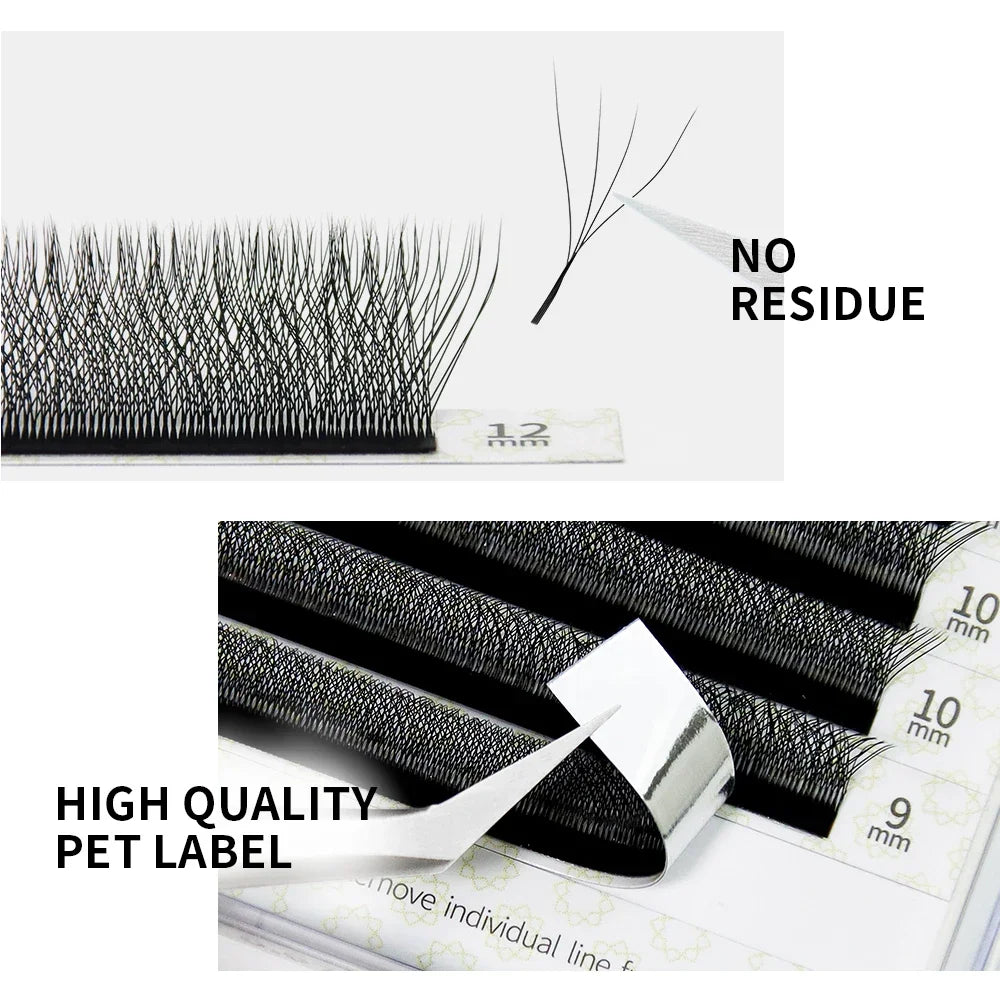 GAHAMACA W-Shape Eyelash Extensions 3D/4D/5D Premade Volume Fans YY Style Lashes Natural Soft Easy Faning Faux Mink Eyelashes