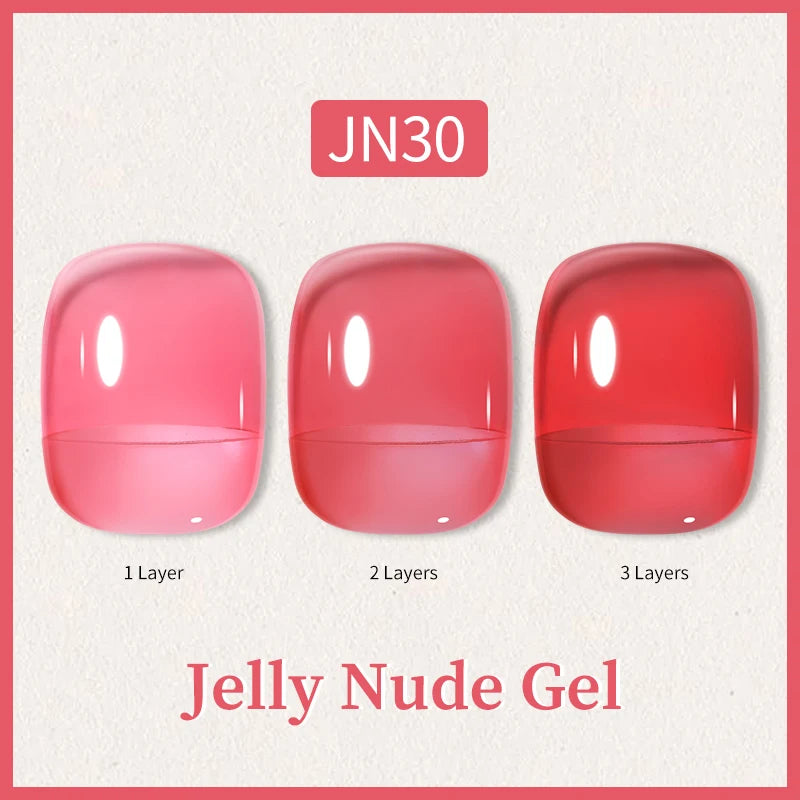 BORN PRETTY 10ml Glitter Pink Nude Jelly Nail Gel Polish Varnis Semi-permanent Sheer Translucent UV LED Soak Off Gel Polish