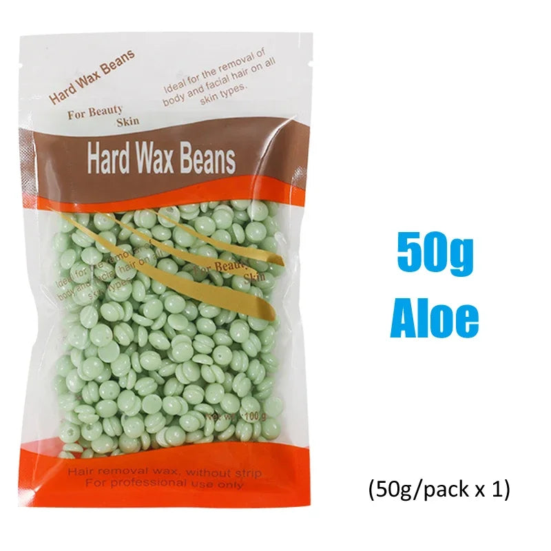 50g/200g/500g Hard Wax Beans for Hair Removal Body European Brazilian Pearl for Wax Warmer Waxing Beans for Wax Heater Machine