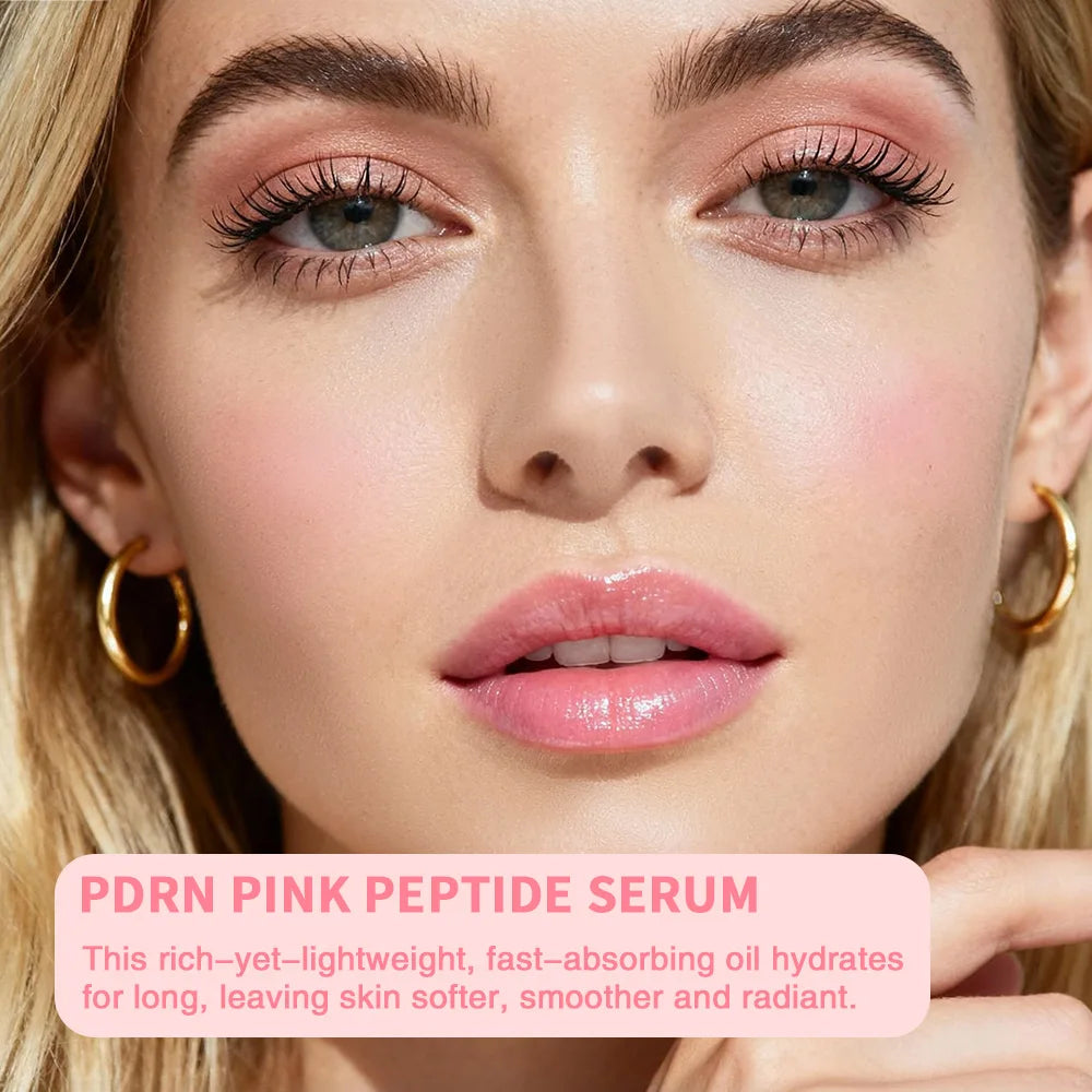 2Pcs Korean Glass Glow Skin Set, Salmon DNA PDRN Pink Peptide Serum With Niacinamide Milky Toner, Hydrating Soothing Firming Kit