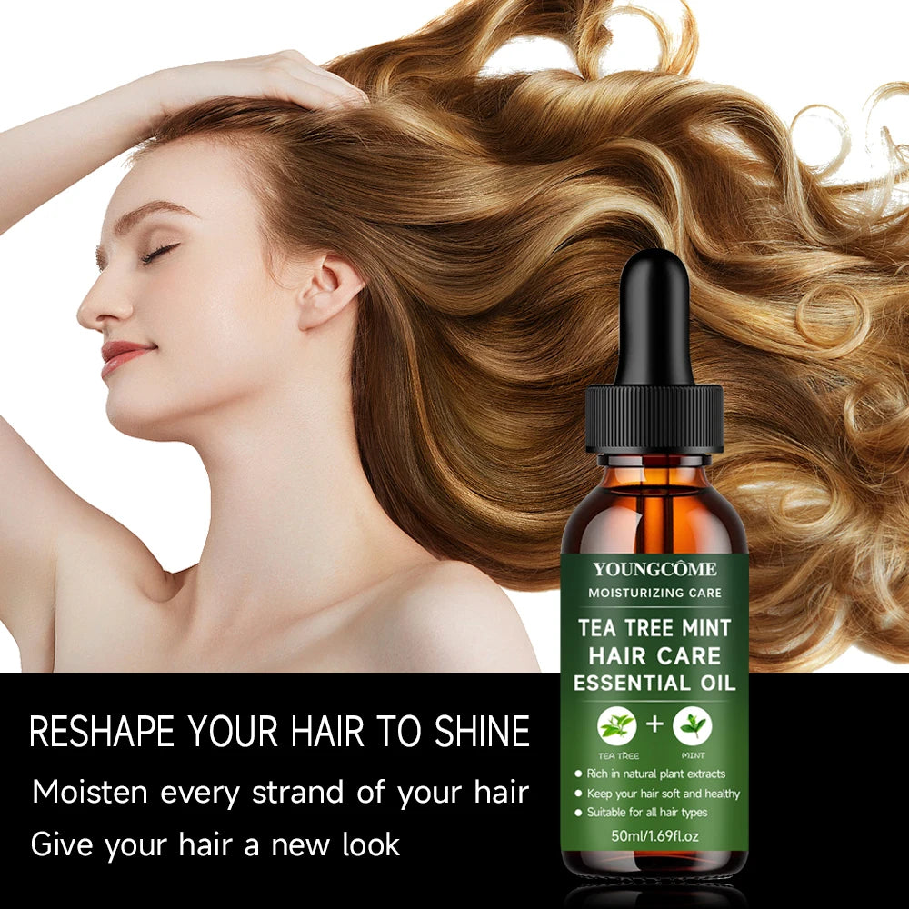 YOUNGCOME Tea Tree & Peppermint Hair Care Essential Oil: Natural Moisturizing & Nourishing Treatment for All Hair Types 2025