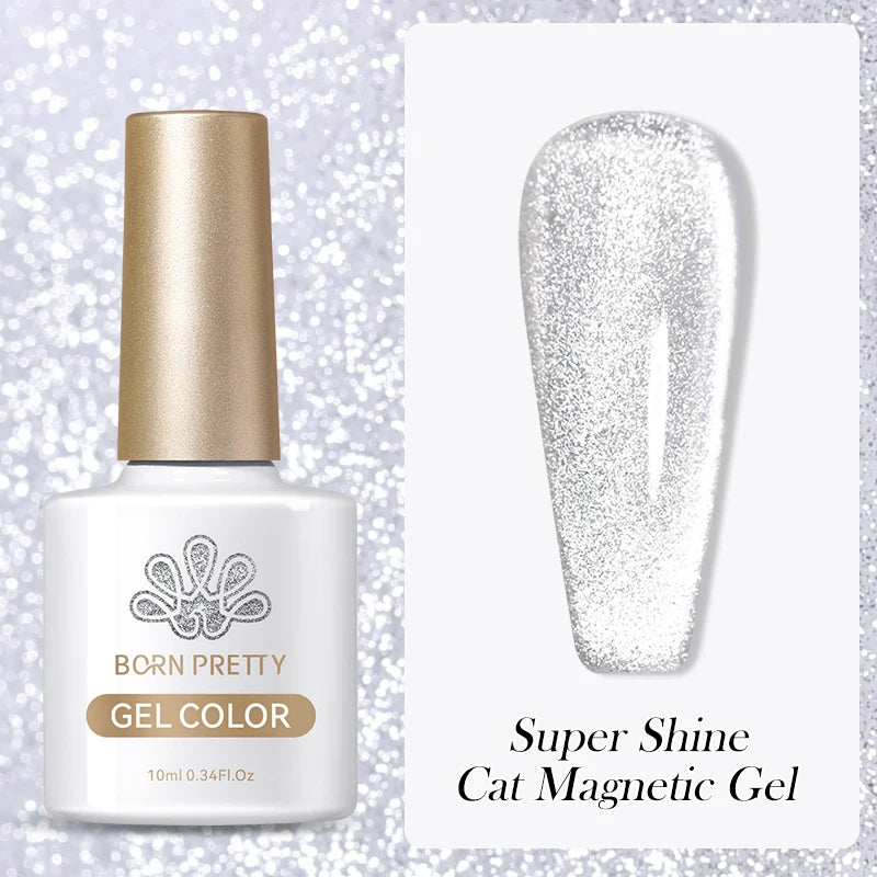 BORN PRETTY 10ml Rose Gold Cat Magnetic Gel Polish Pink Orange Soak Off UV LED Varnis Semi Permanent for Nail Art Design at Home