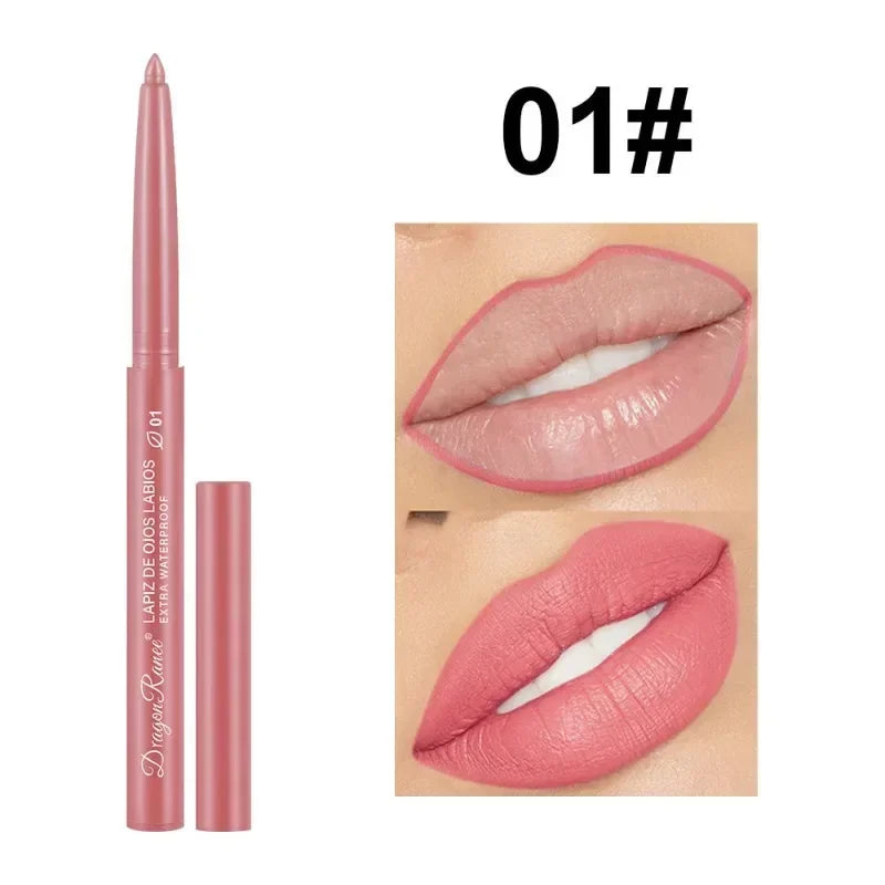 Waterproof Matte Lipliner Pencil Sexy Red Contour Lip Tint Lip Stick Lasting Moisturising Non-stick Cup Lips Makeup 12Colors