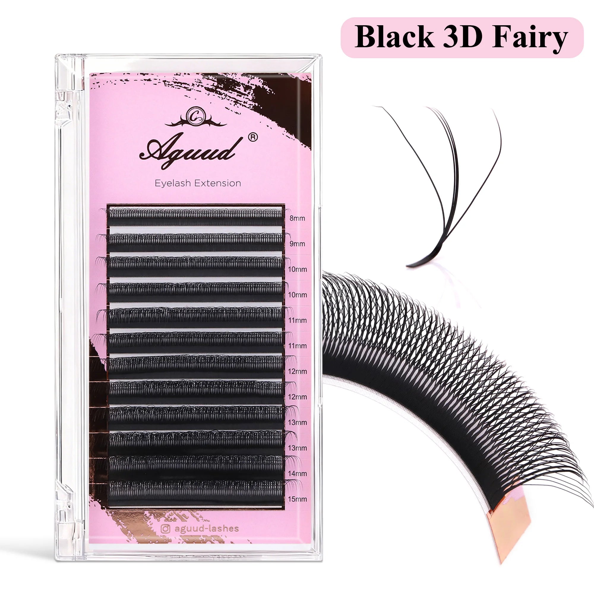 NEW L M Brown 3D Fairy Lashes 3D W Sandwich Hand Woven Premade Fans 3D Spike Clover Lashes Three-Core W Shaped Eyelash Extension