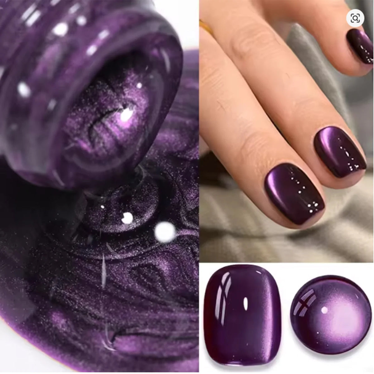 WS 1-24Pcs Internet Celebrity Bestseller Lanxinghe Series Cat Eye Glue Giant Display White Glass Beads Cat Eye Gel Nail Art