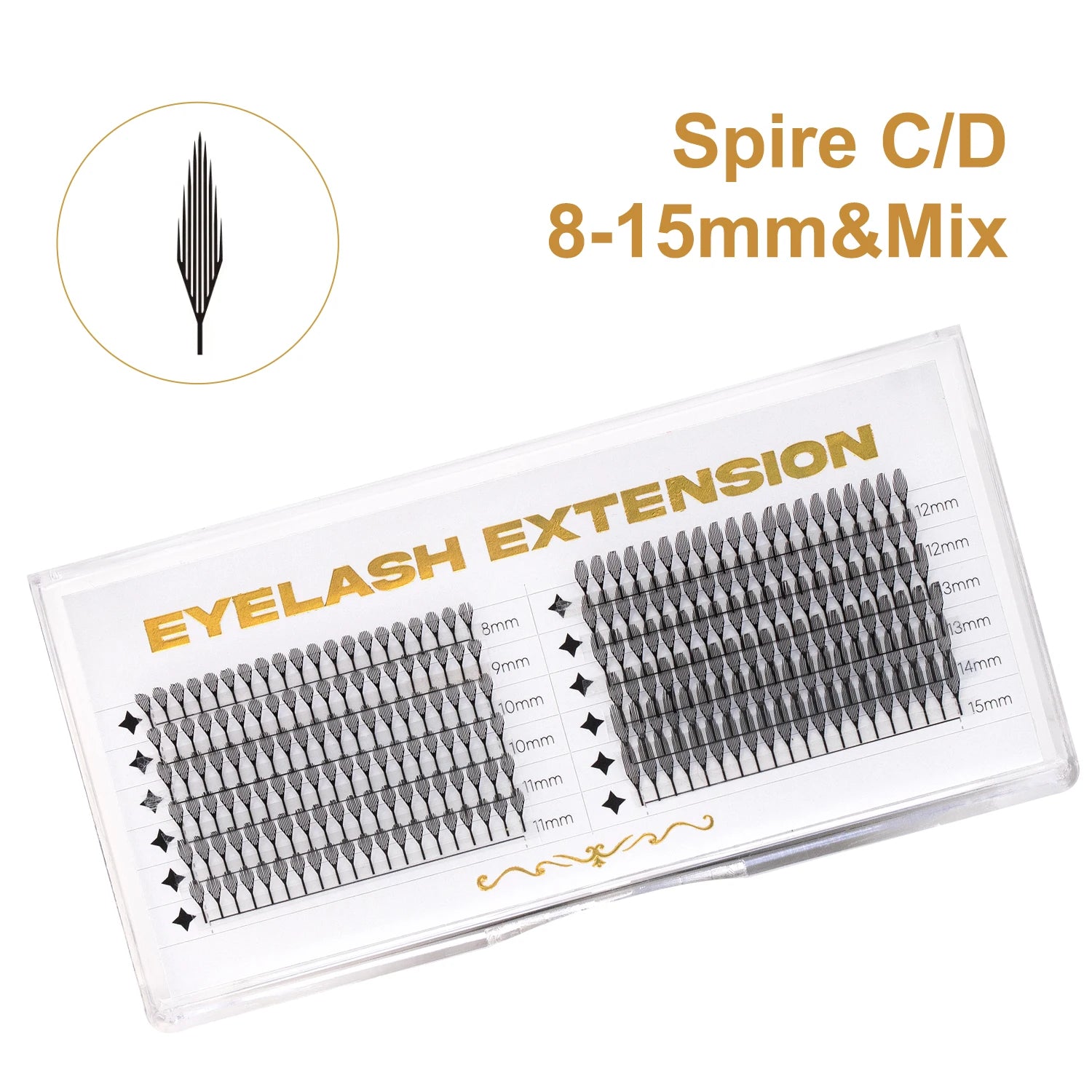 New Dual Sided Colorful Shiny Comic Spire Eyelash Extension Tinsel Anime Premade Fans Feather Shape Lashes For Christmas Cosplay