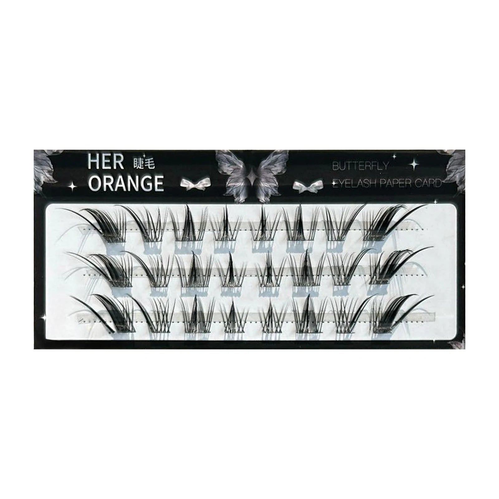 Thin Band Wispy Lash Clusters Cross Slant Flying Style False Eyelashes for Sweet Cool Girls Thick Curled Fake Lashes