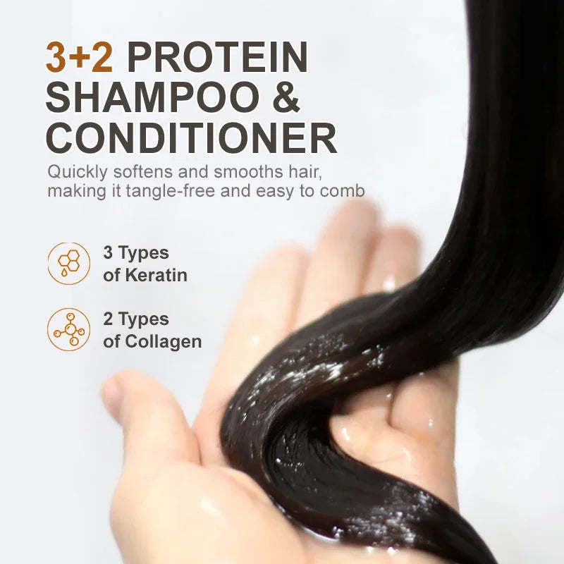 PURC Amino Acid Shampoo Conditioner Morocco Argan Oil Sulfate-Free Smoothing Keratin Hair Treatment Repair Damaged Hair Care
