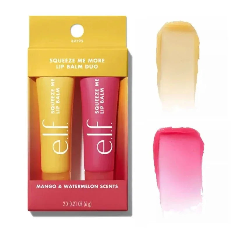 Hot Brand Elf 2Pcs Duo Set Mango-Watermelon Mint-Chocolate Bubblegum-Cherry Lip Balm Lasting Moisturizer Lip Gloss Cosmetics