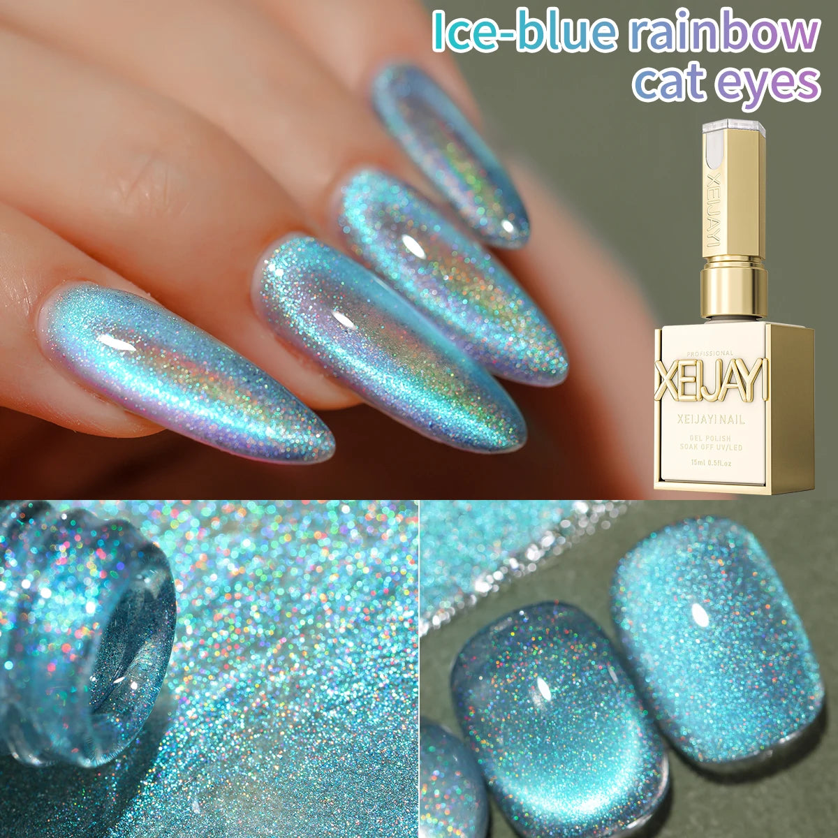 XEIJAYI 15ML Cat Eye Nail Polish Gel Phototherapeutic Gel Soak Off Nail Magnetic Gel Polish Nail Art DlY For Salon At Home