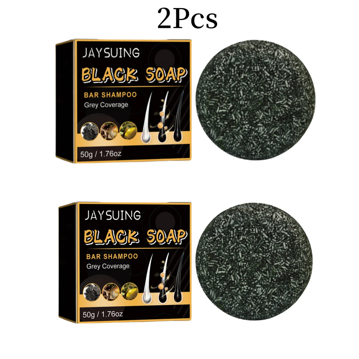 Black Hair Shampoo Soap Repairing Gray White Hair Color Smoothing Nourishing Clean Scalp Removing Dandruff Natural Hair Dye Soap