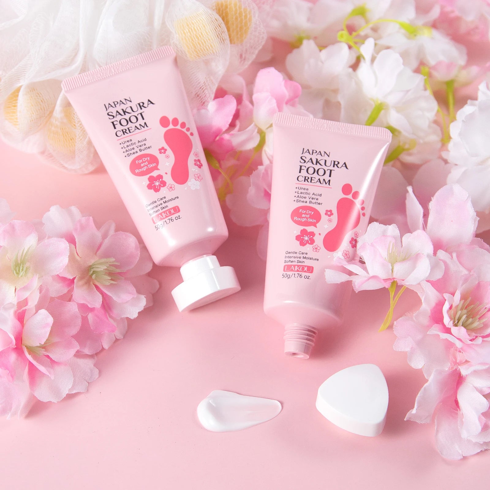 LAIKOU Japan Sakura Foot Cream 50g Exfoliating Moisturizing Softening Dry Rough Skin Foot Care