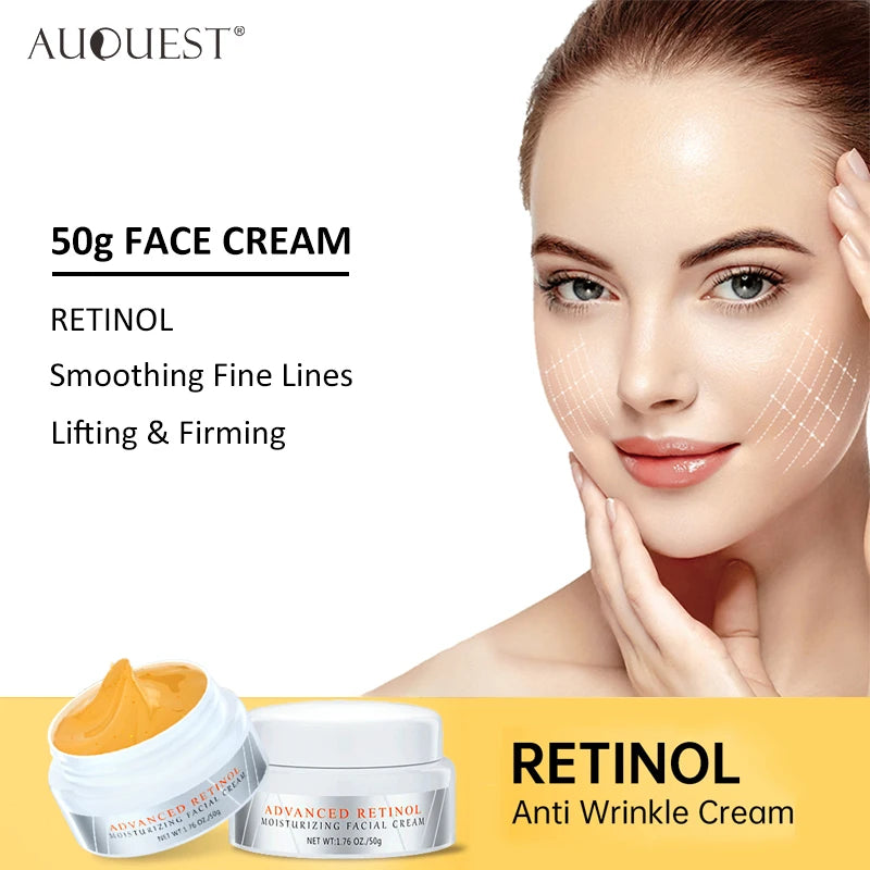 AUQUEST Retinol Wrinkle Face Cream Anti-Aging Smooth Fine Lines Facial Moisturizer Whitening Lift Firm Skin Care Beauty Health